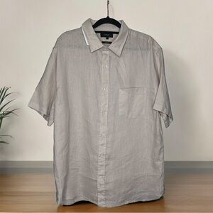 T37 Vince Short Sleeve Linen Button Down (NWT) Rosewater color size Large